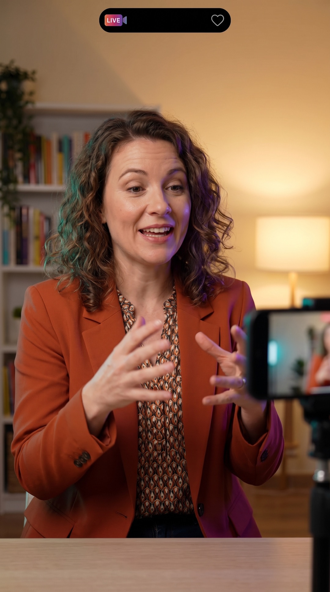 A finished Hook & Script Factory video: confident creator mid-sentence with bold styled captions